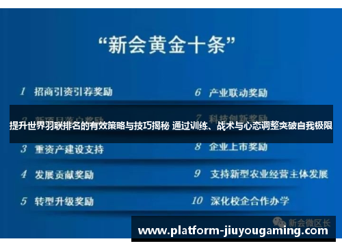 提升世界羽联排名的有效策略与技巧揭秘 通过训练、战术与心态调整突破自我极限