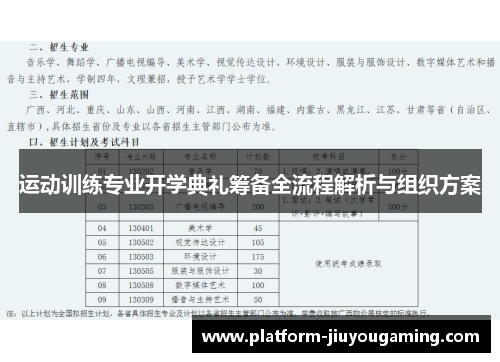 运动训练专业开学典礼筹备全流程解析与组织方案